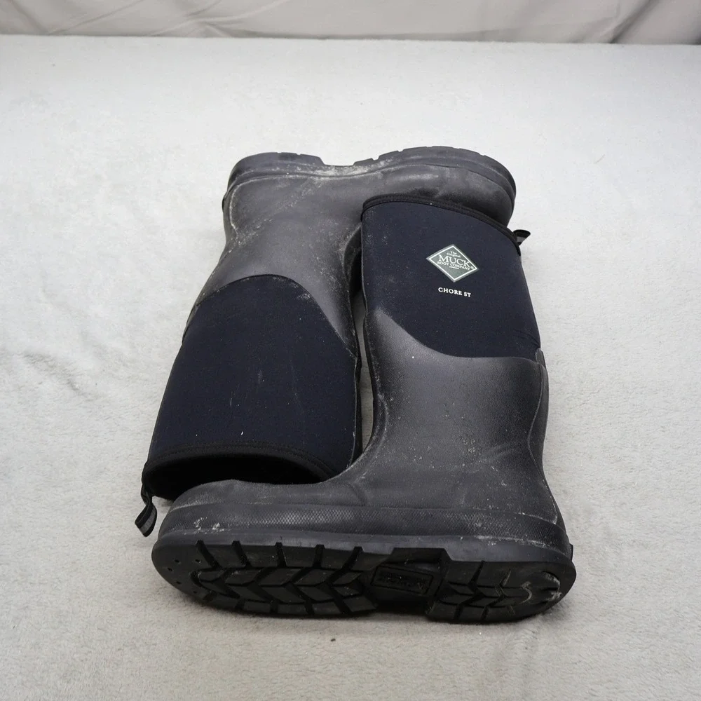 Muck Unisex M9 W10 Rain Boots Black Chore Steel Toe Waterproof Utility 010022